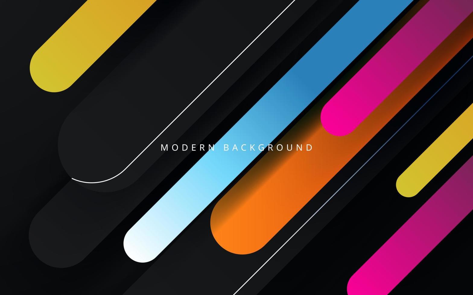 abstract black with colorful rounded overlap shape decoration background. eps10 vector