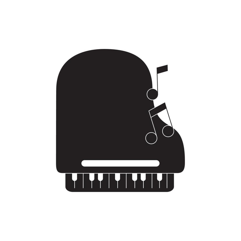 piano instrument notes musical melody sound music silhouette style icon vector