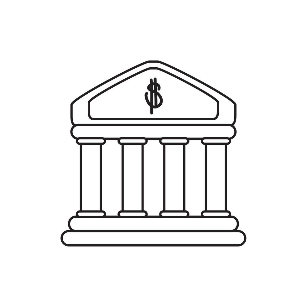 bank invest trade money business financial line style icon vector