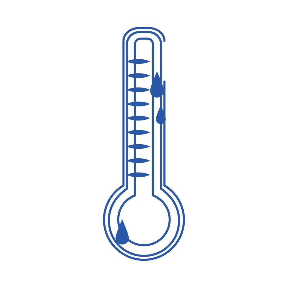 icono de estilo de línea azul de atención de prueba de temperatura de termómetro de médico en línea vector