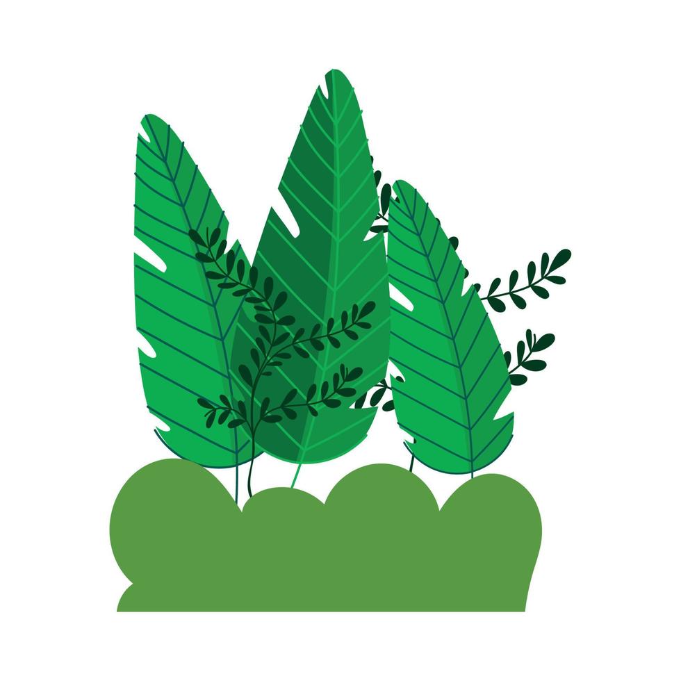 trees foliage nature bush branches plants isolated icon vector