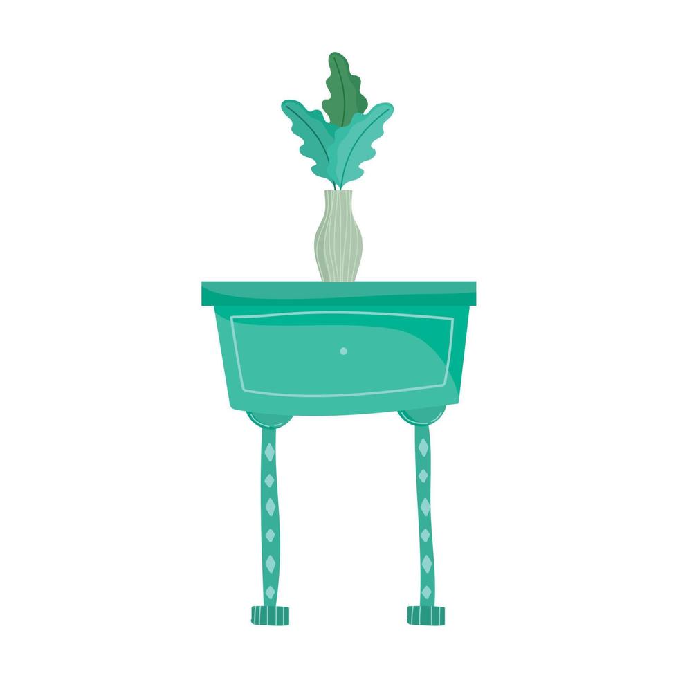 plant in vase on side table decoration isolated icon vector