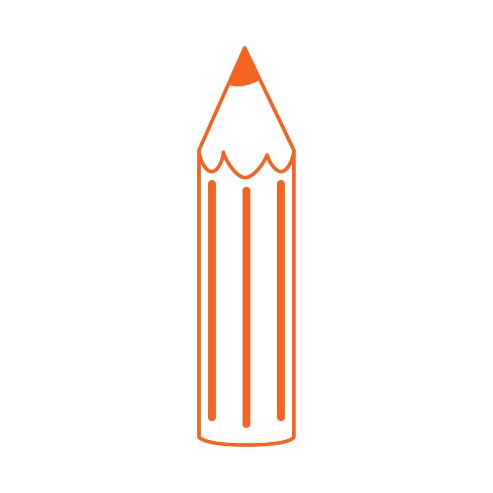 lápiz de color utensilio educación en el hogar línea color estilo icono vector