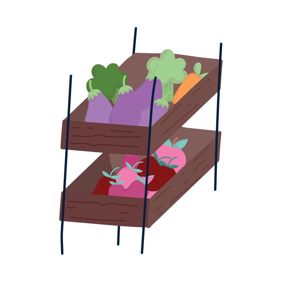 vegetables market stall isolated image vector