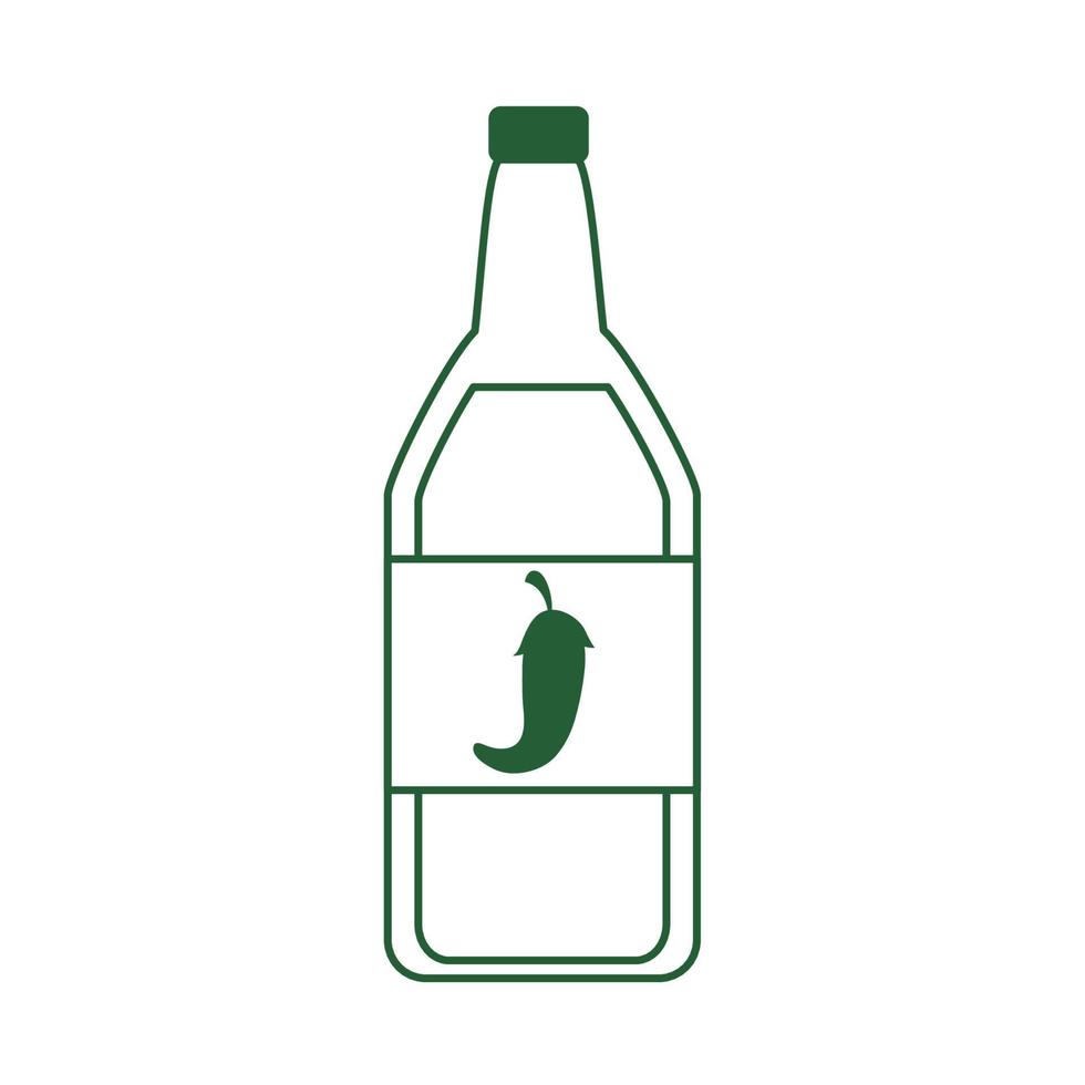 bottle pepper sauce cinco de mayo mexican celebration line style icon vector
