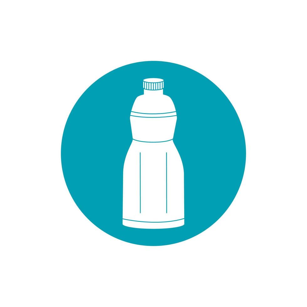 drinks plastic bottle freshness liquid blue block style icon vector