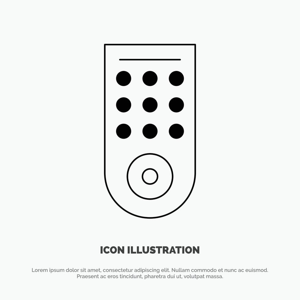 Control Remote TV Line Icon Vector