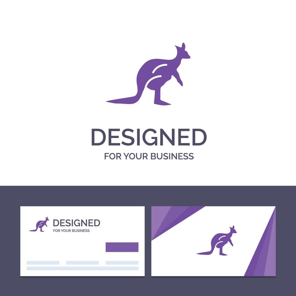 tarjeta de visita creativa y plantilla de logotipo animal australia australiano canguro indígena viaje vect vector