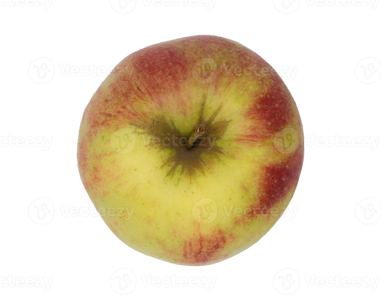 Realistic colorful apple from high angle view on isolated white background, An Apple a Day Keeps the Doctor Away photo