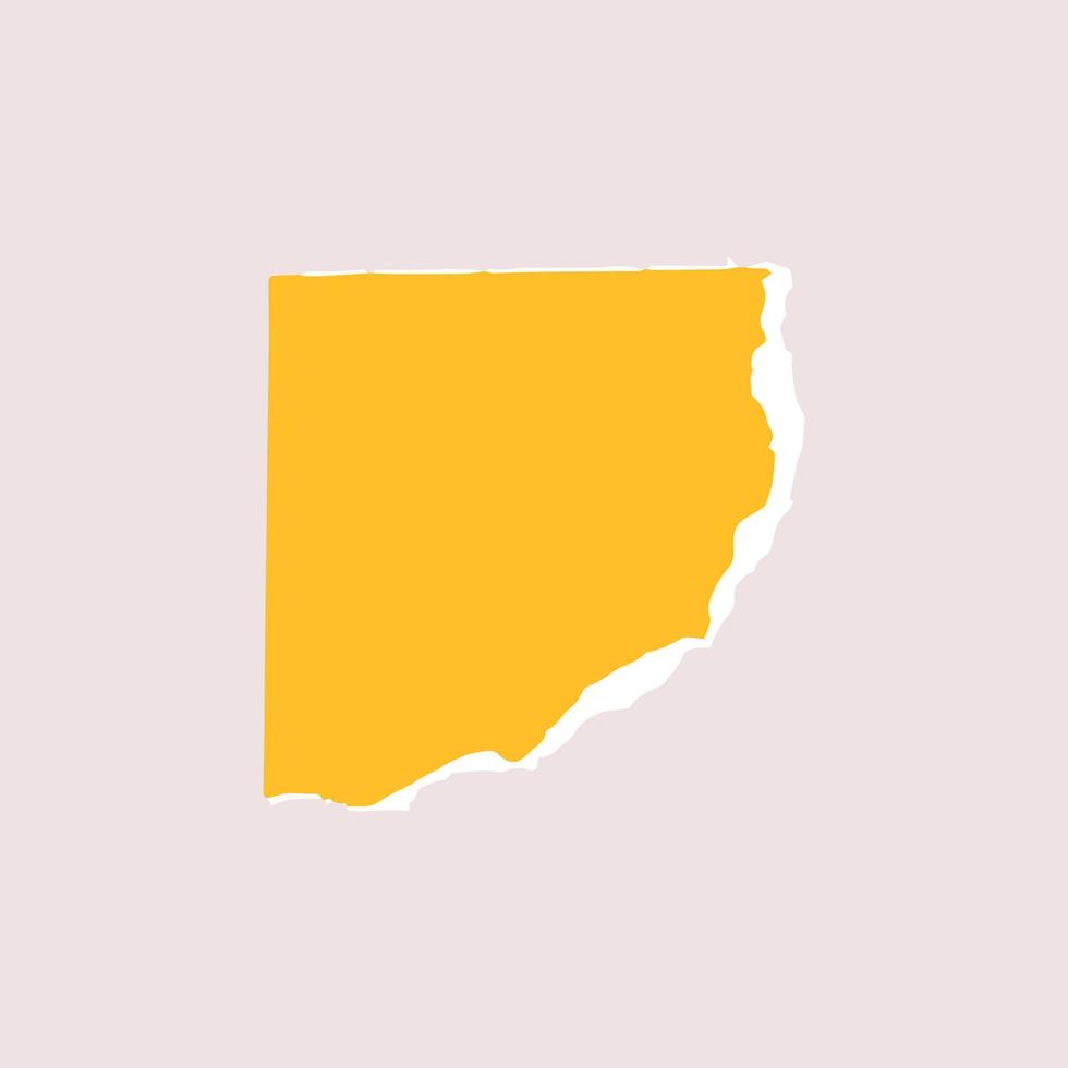 Torn piece of paper isolated. A quarter of a circle is a piece of paper with a torn edge. Vector illustration of a geometric shape with a white torn edge.
