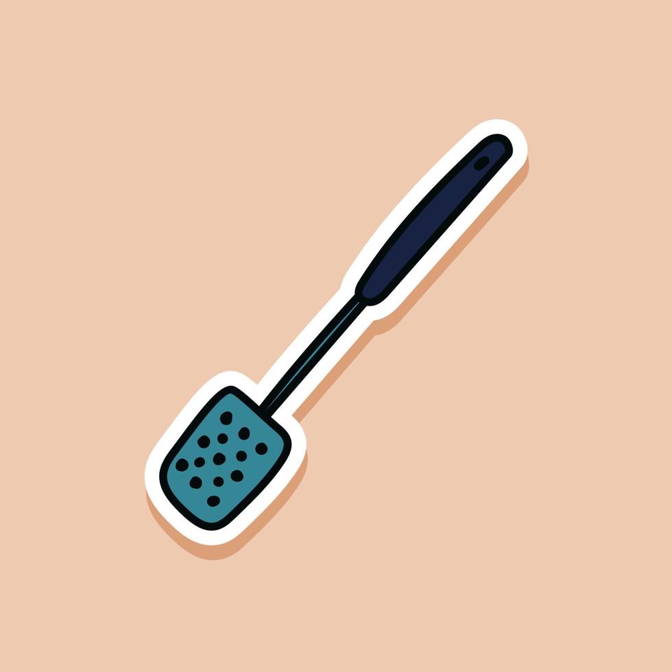 Drawn sticker doodle skimmer. Isolated sticker of camping utensils. Wildlife illustration vector. vector
