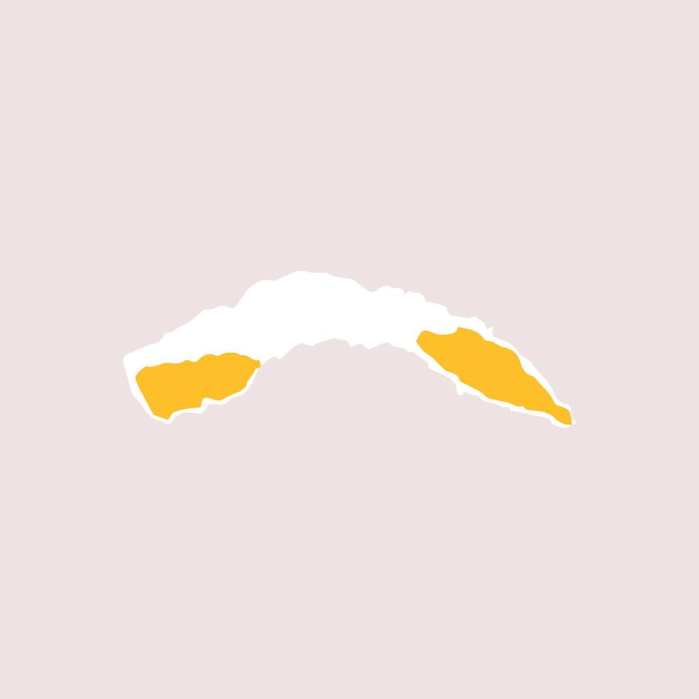 Torn piece of paper isolated. Arc is a piece of paper with a torn edge. Vector illustration of a geometric shape with a white torn edge.