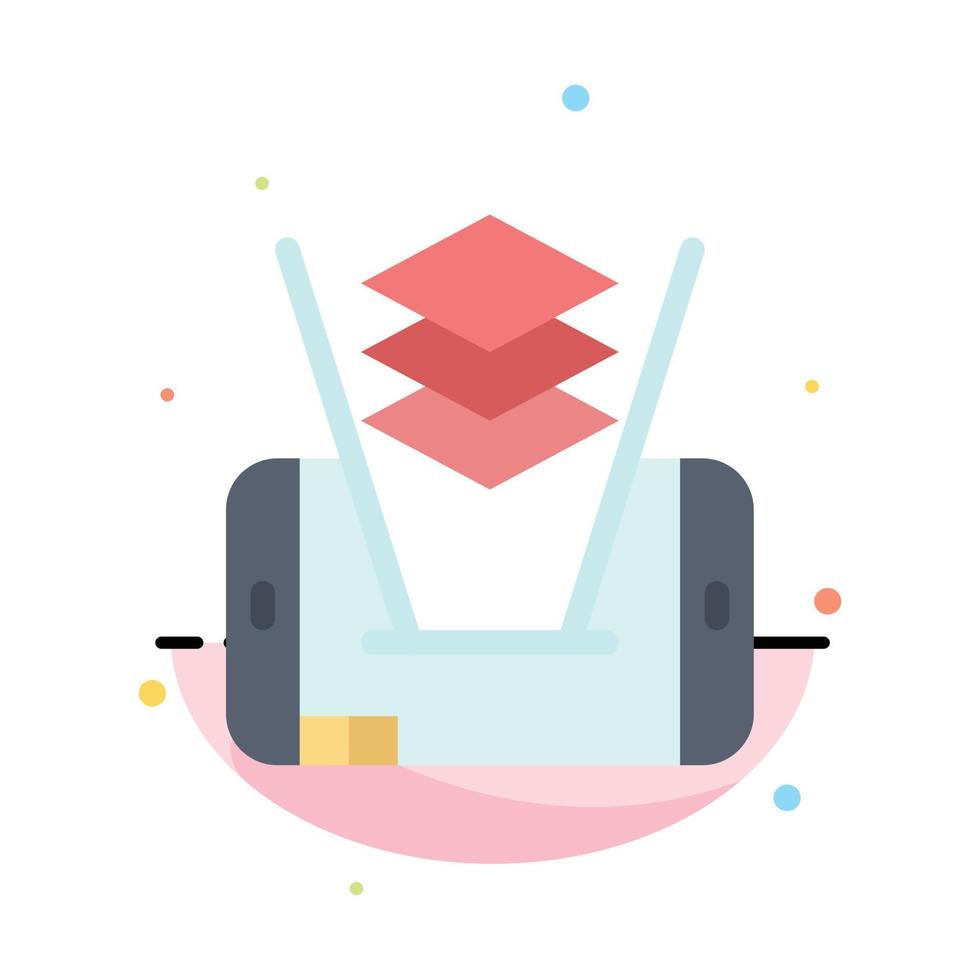 Mobile Cell Technology Abstract Flat Color Icon Template vector