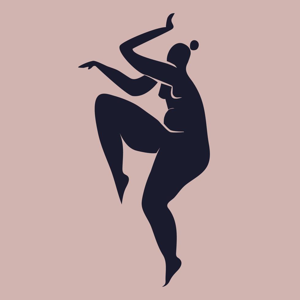 silueta de mujer abstracta inspirada en matisse. danza del cuerpo femenino en movimiento. ilustración de corte vectorial aislada en estilo moderno contemporáneo. vector