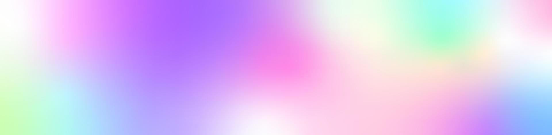 Horizontal blurred background in purple color. Multicolor gradient pastel purple, pink and green. Vector illustration of futuristic flowing spots.