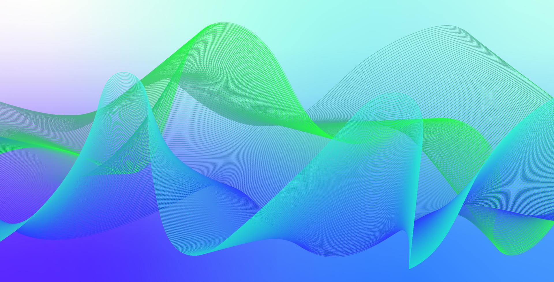 Wavy blue abstract background. Wavy lines from green to blue. Vector stock illustration of a light abstract background with different shades of blue and pink.