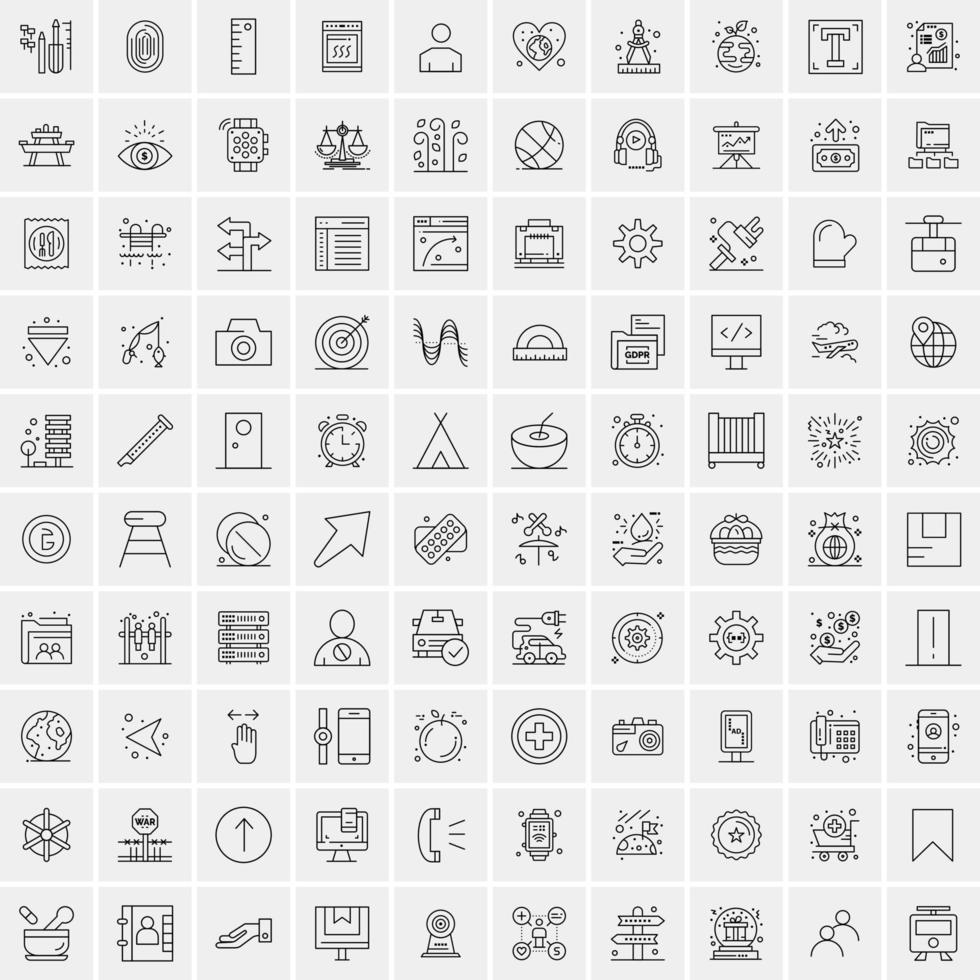 100 Business Icons for web and Print Material vector