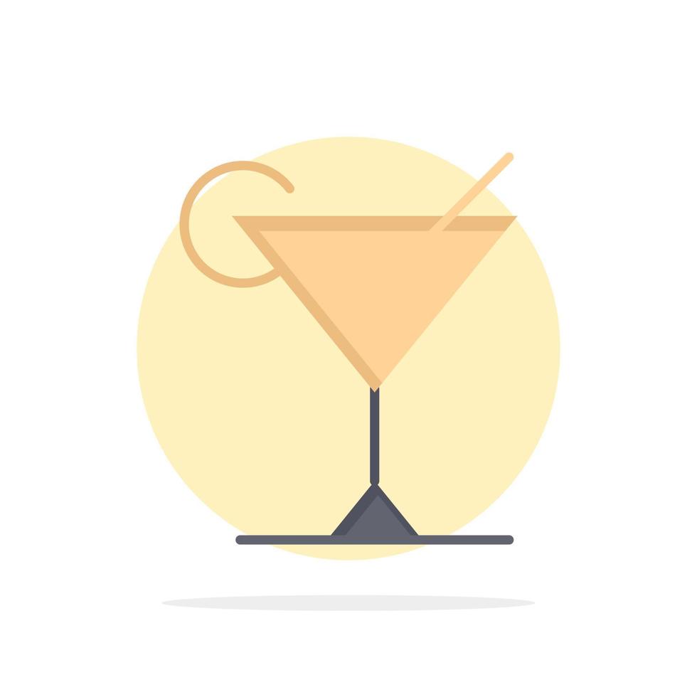 Cocktail Juice Lemon Abstract Circle Background Flat color Icon vector