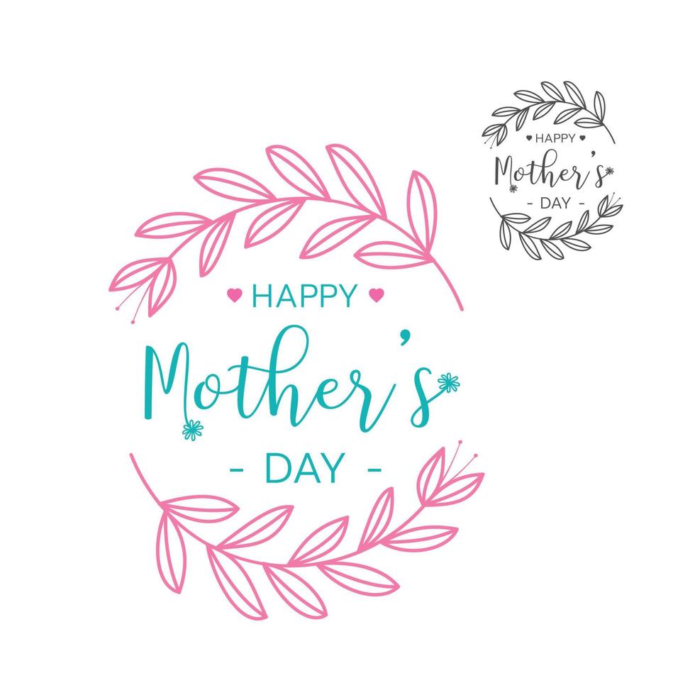 Mother's day greeting card Vector illustration