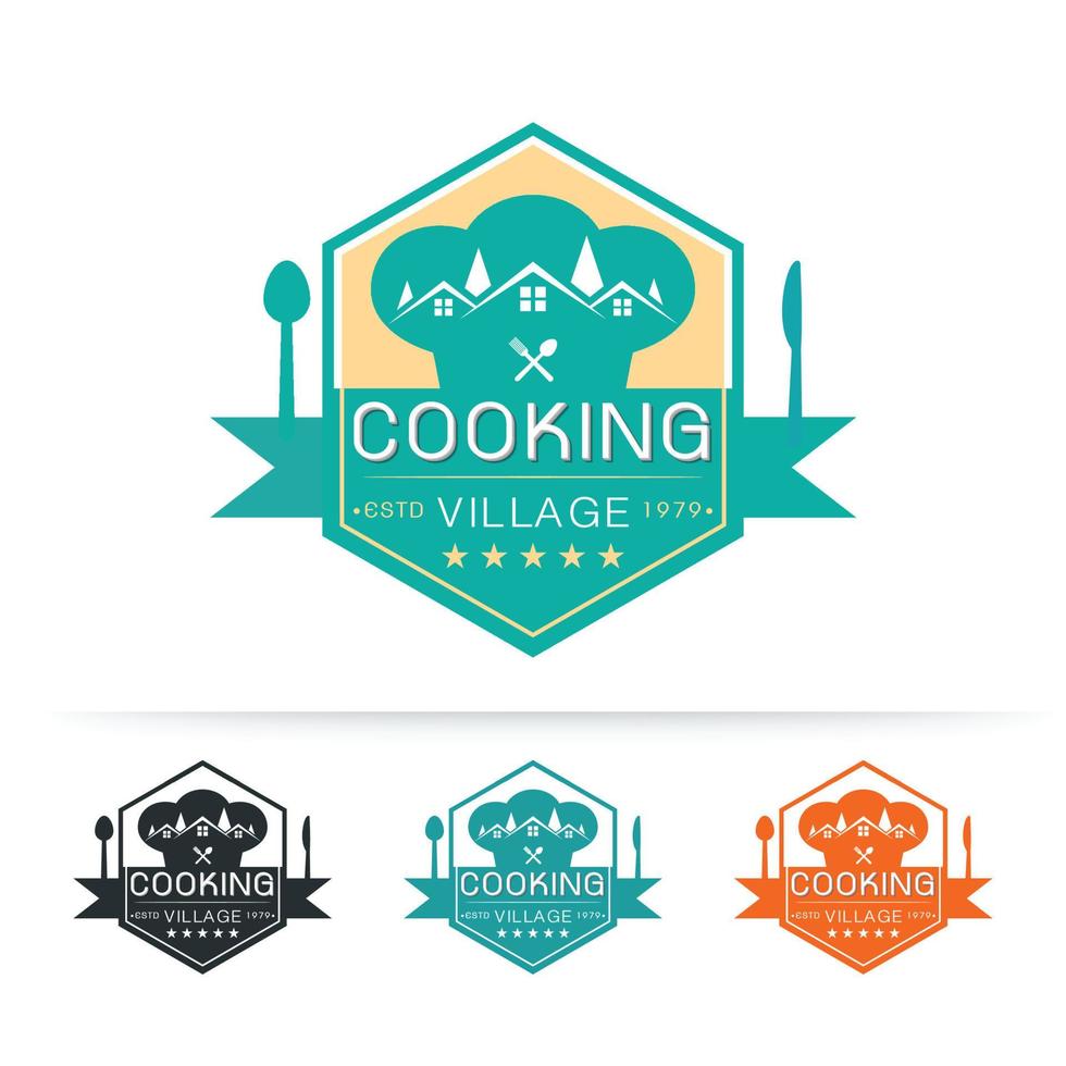 Cooking village logo vector illustration