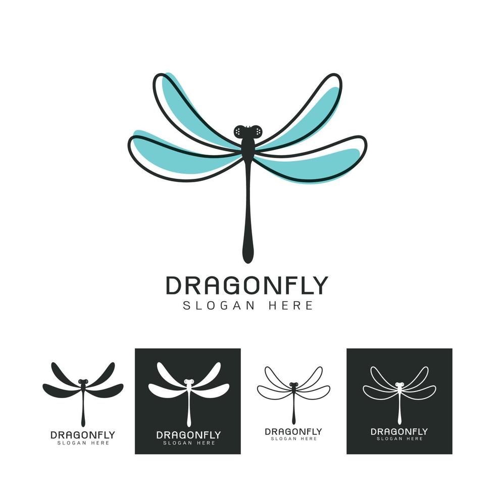 Beautiful Logo dragonfly vector