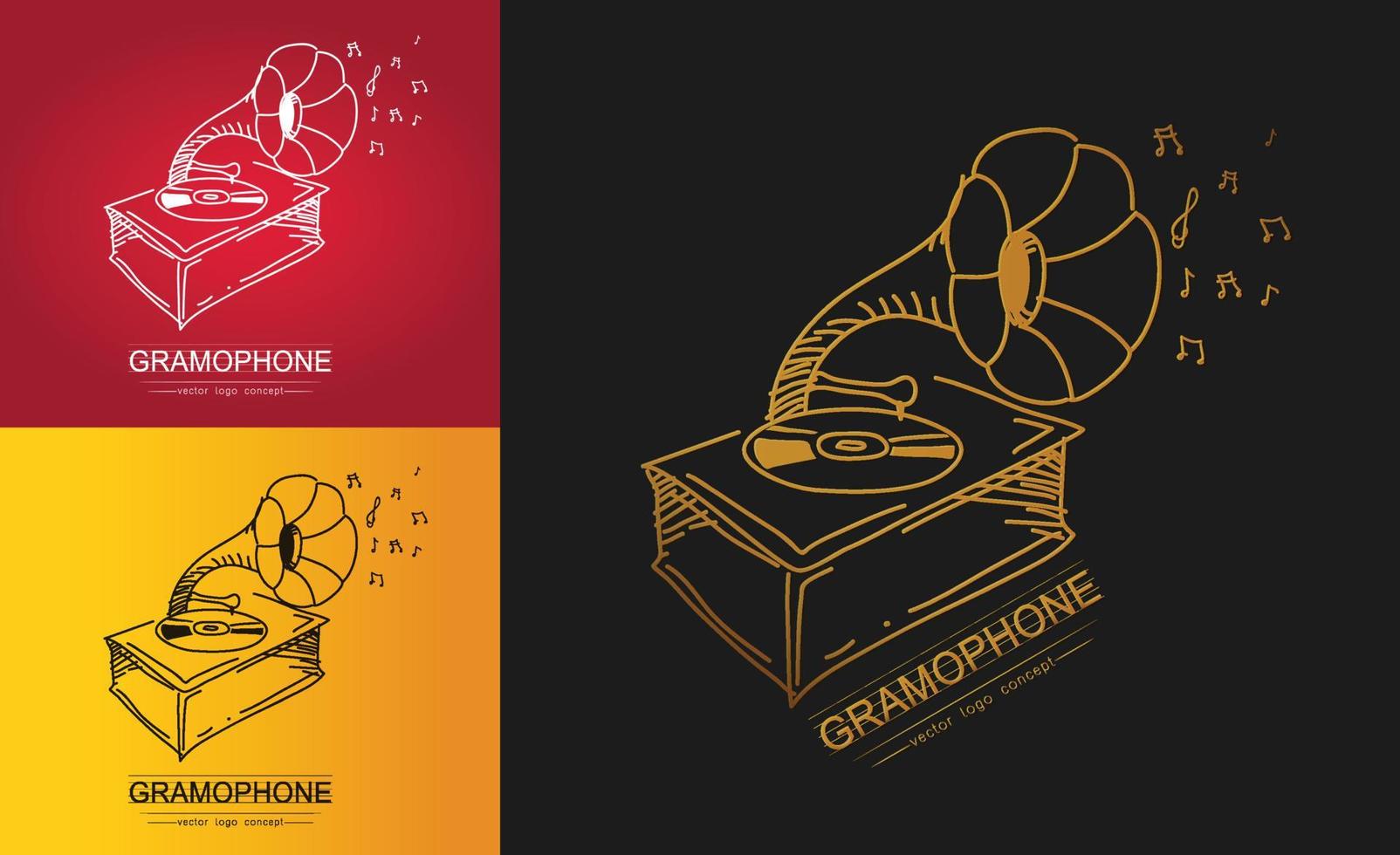 The stylized of gramophone Vector illustration