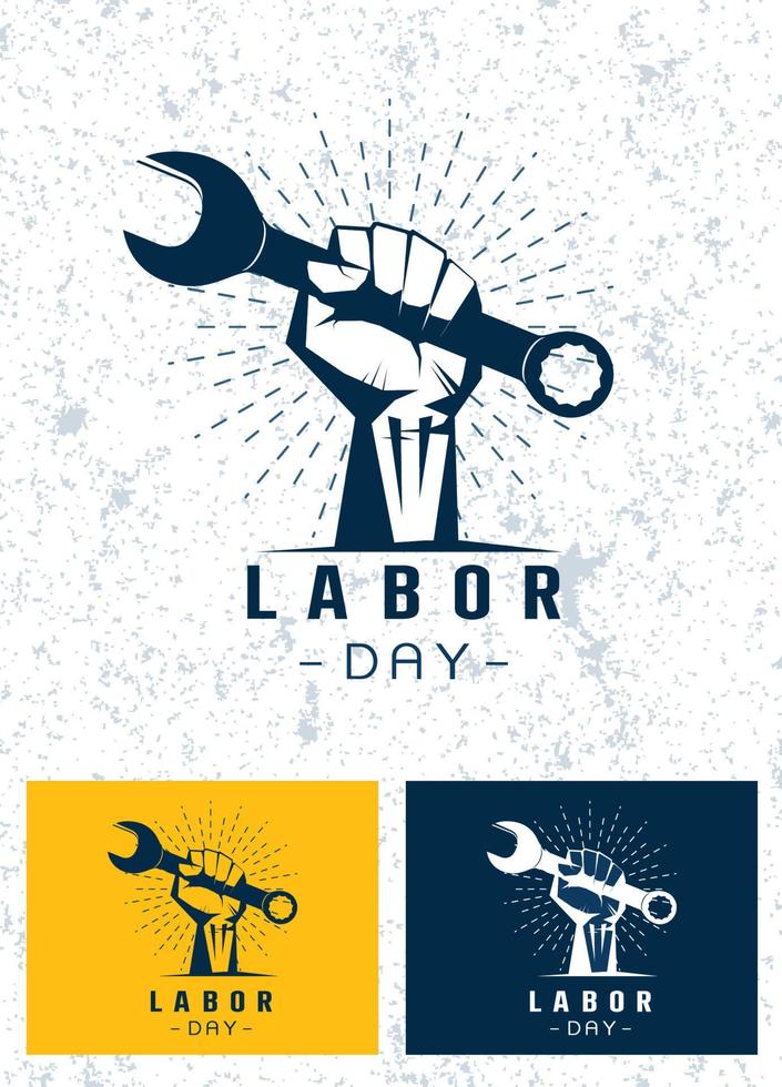 conjunto de logotipo del concepto del día del trabajo vector