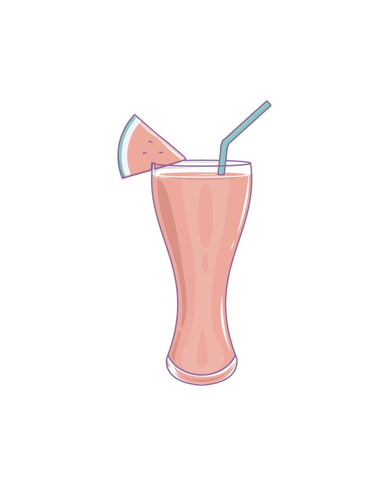 Watermelon Juice in Glass vector