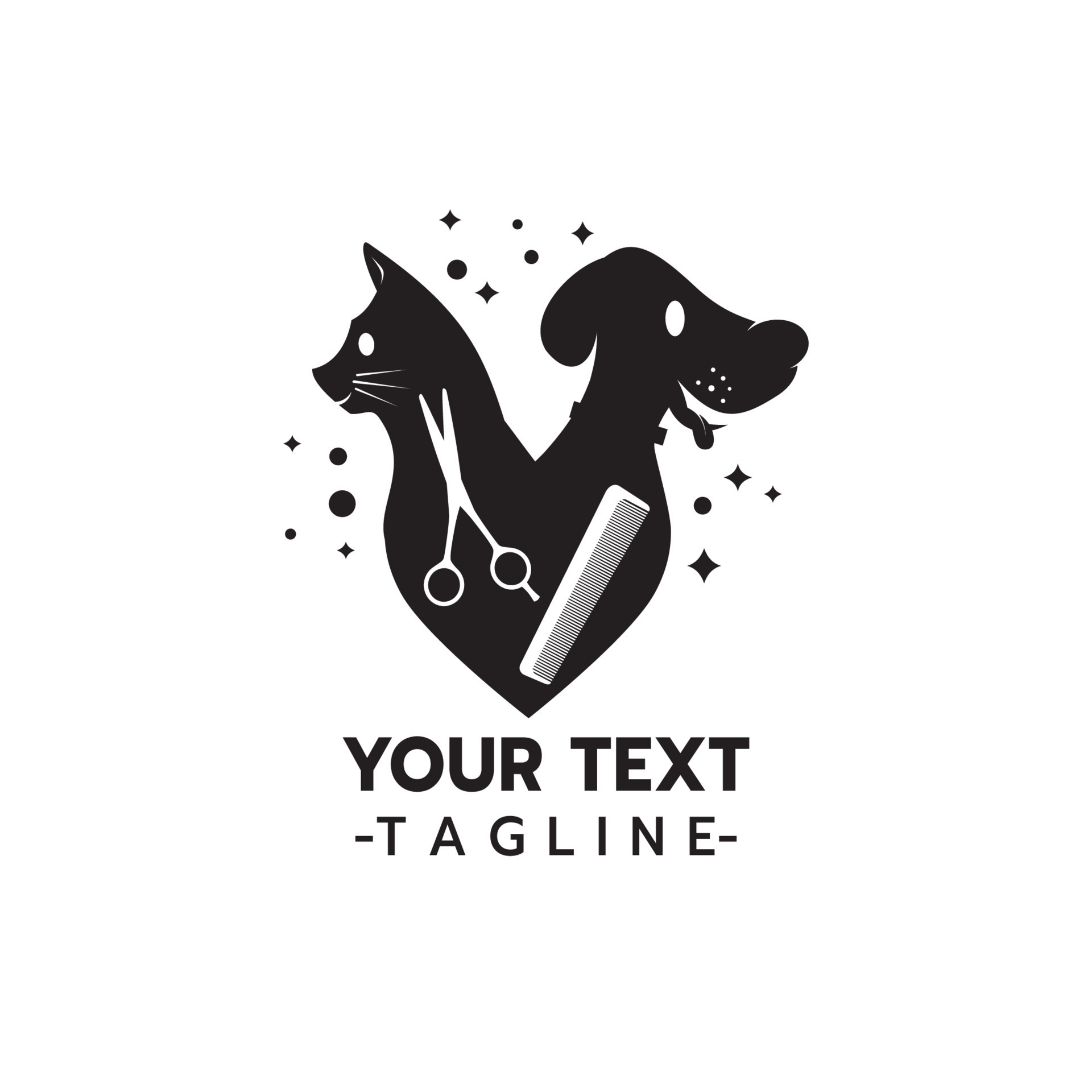 Pet Grooming , Dog and cat silhouette Vector illustration 13435683 ...