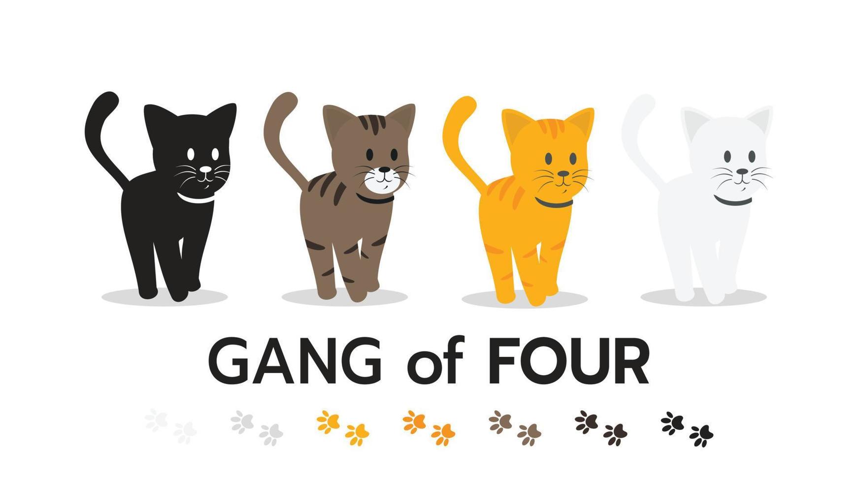 Collection of cats vector illustration