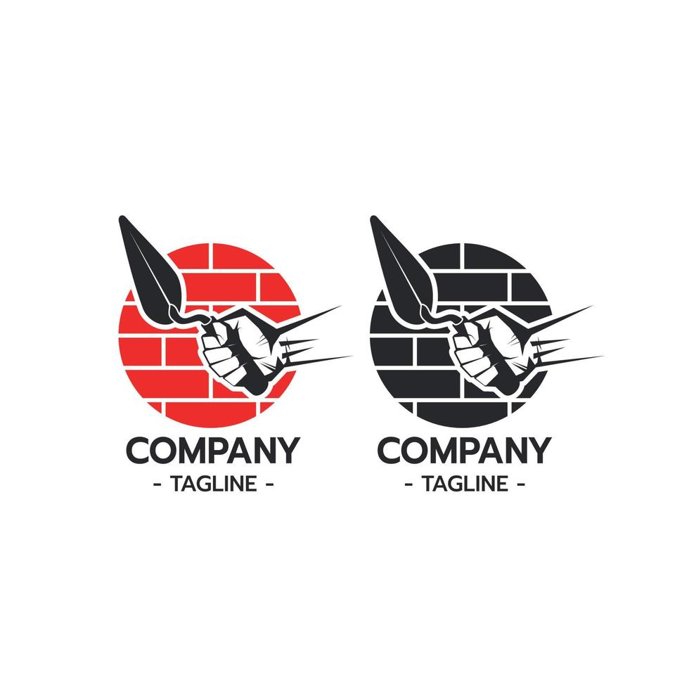 Bricklayer logo template vector illustration