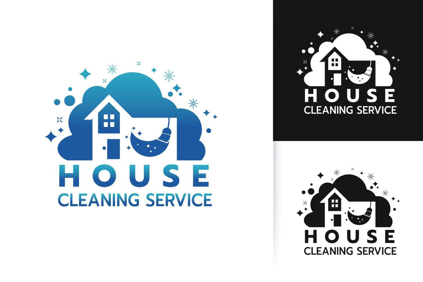 logotipo del servicio de limpieza de la casa vector