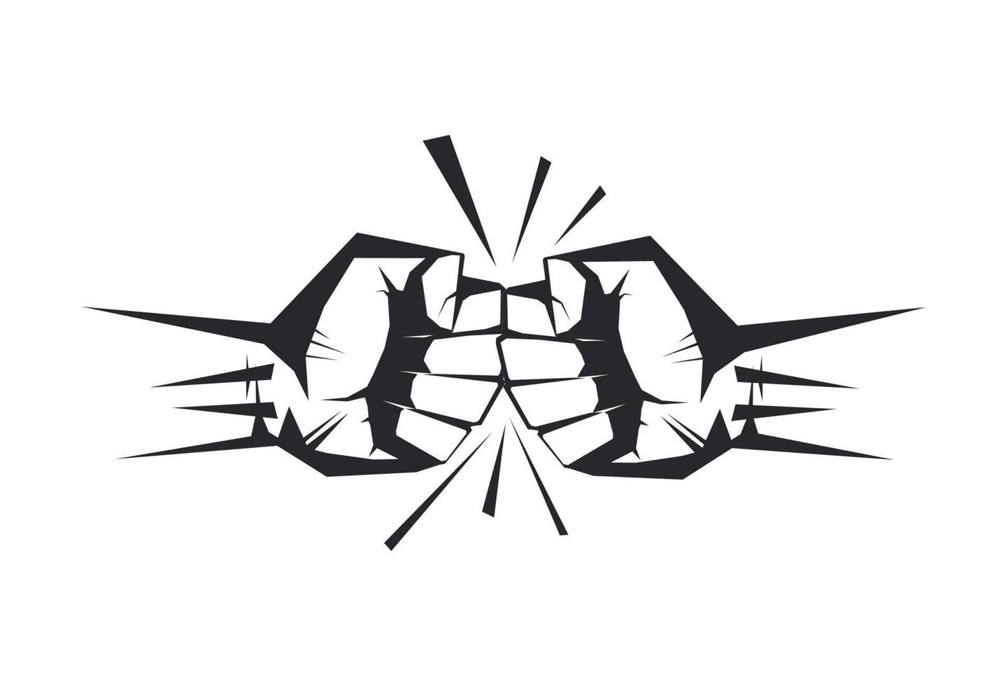 Two clenched fists bumping vector illustration
