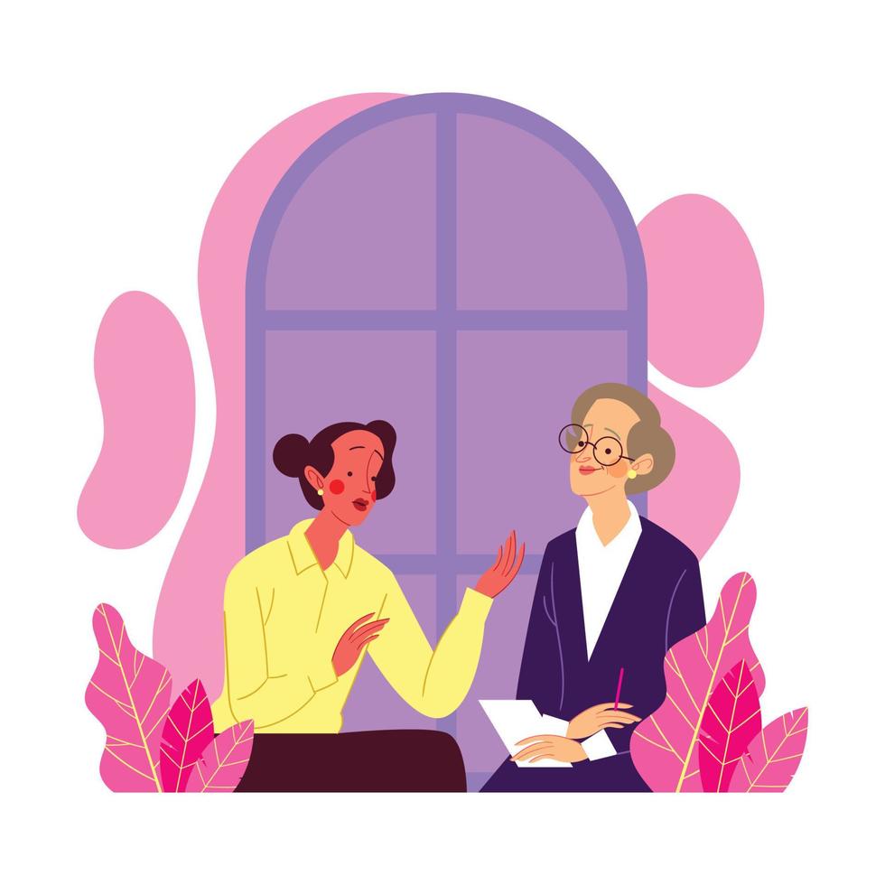 Counseling with Senior Psychologist vector
