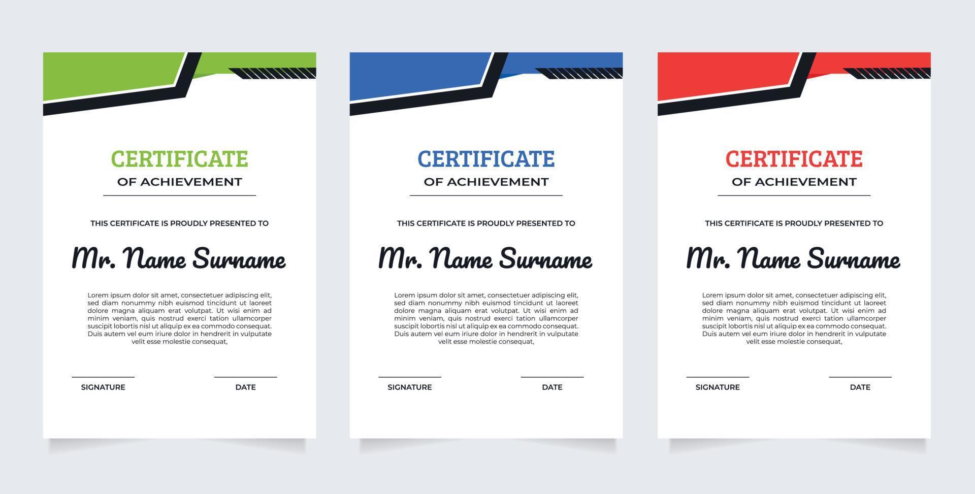 Certificate Premium template awards diploma background vector modern value design