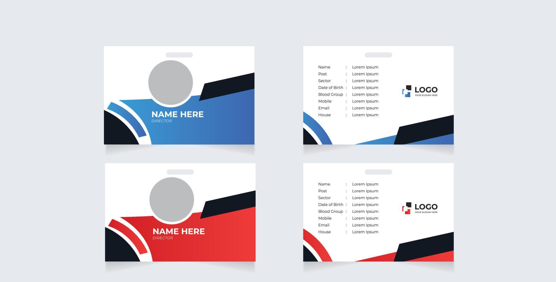 Identification Horizontal and Vertical id cards set with elements fresh color 13435752 Vector