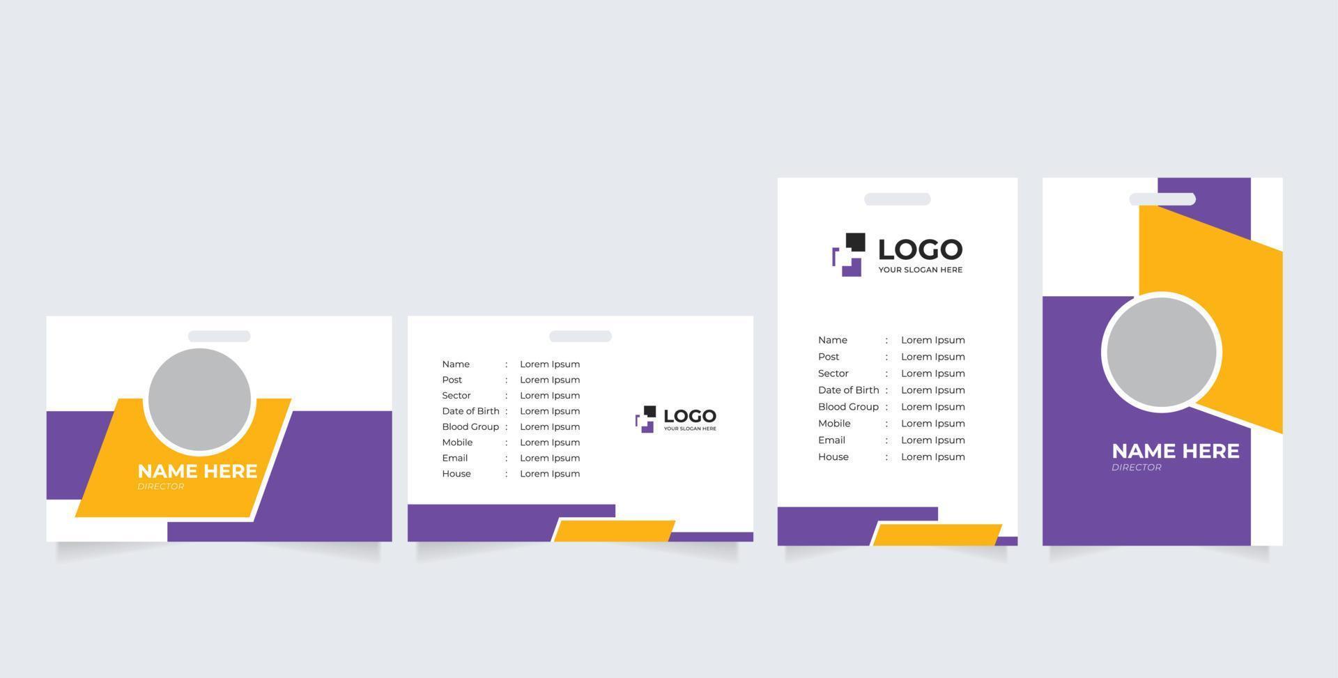 Identification Horizontal and Vertical id cards set with elements fresh color 13435760 Vector