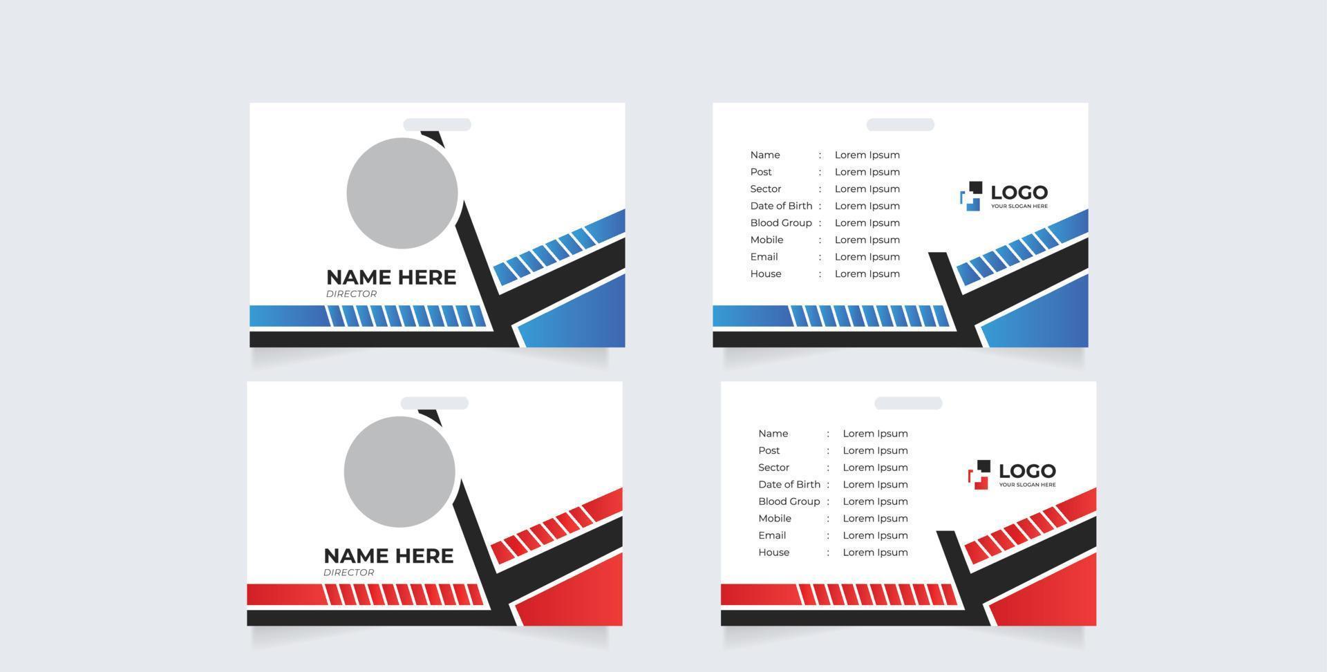 Identification Horizontal and Vertical id cards set with elements fresh color 13435769 Vector