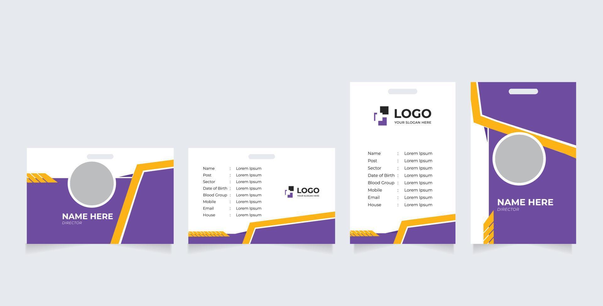 Identification Horizontal and Vertical id cards set with elements fresh color 13435786 Vector