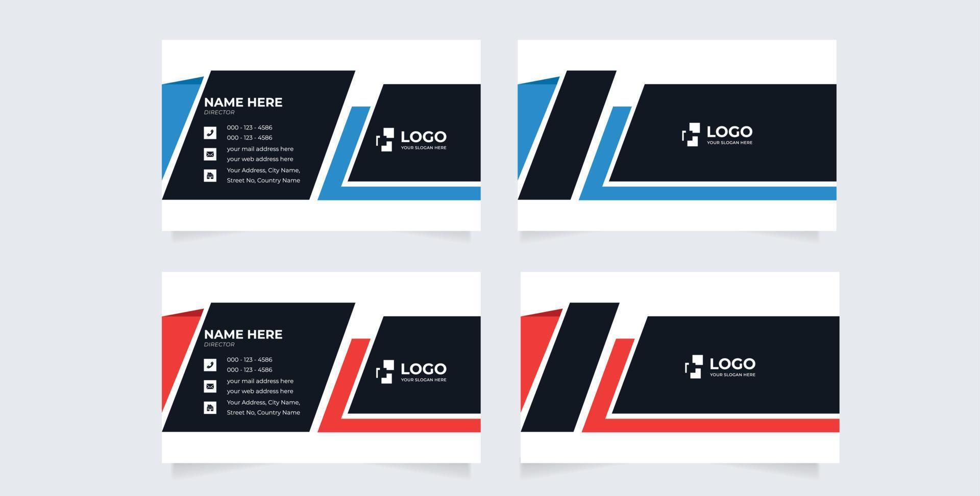 abstract Clean and simple Business Card Template, Modern horizontal name card, Flat Style vector