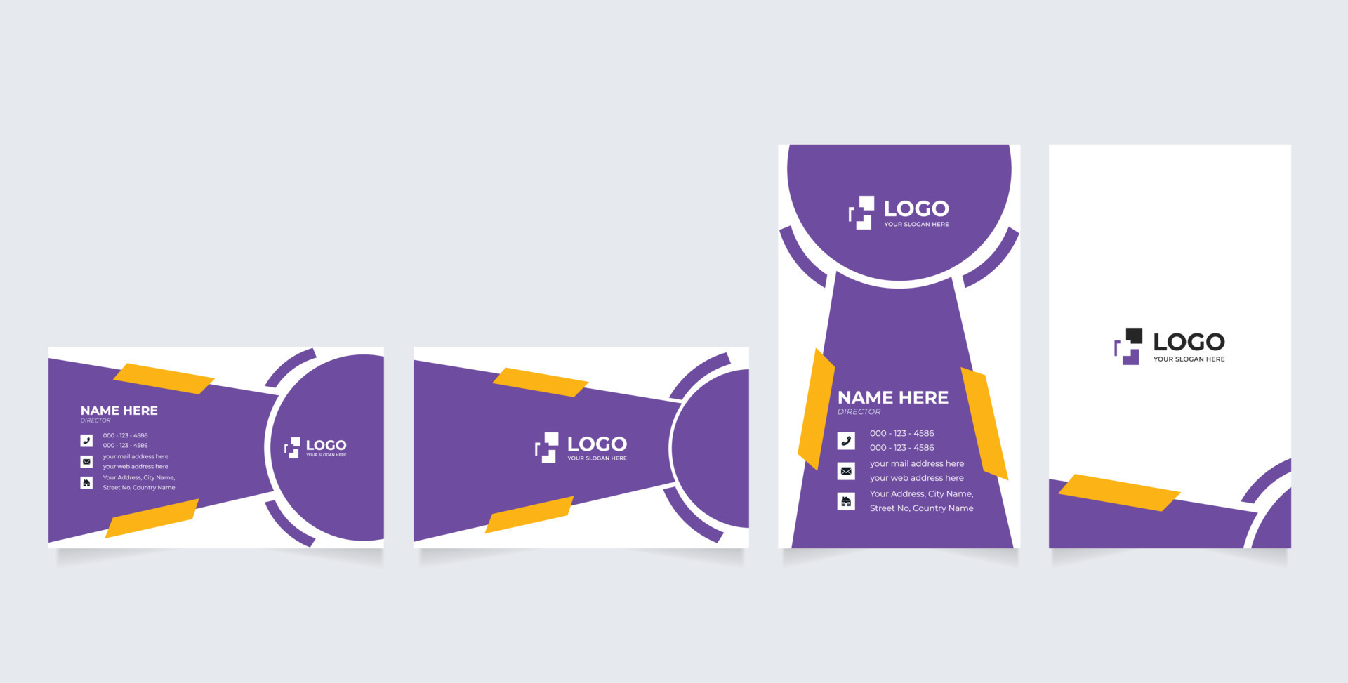 modern business card template. Portrait and landscape orientation