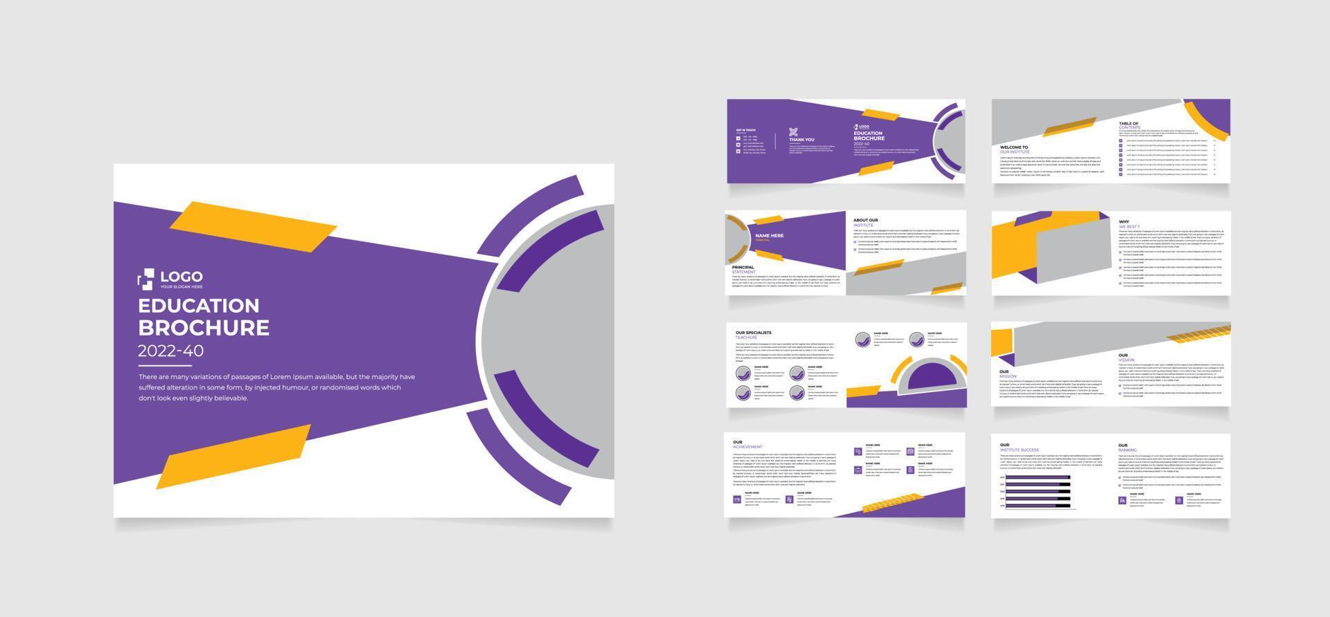 landscape 16 Page Education School, college, and university, admission brochure design Use for Scholl,College,University, marketing,print, annual report and business presentations vector