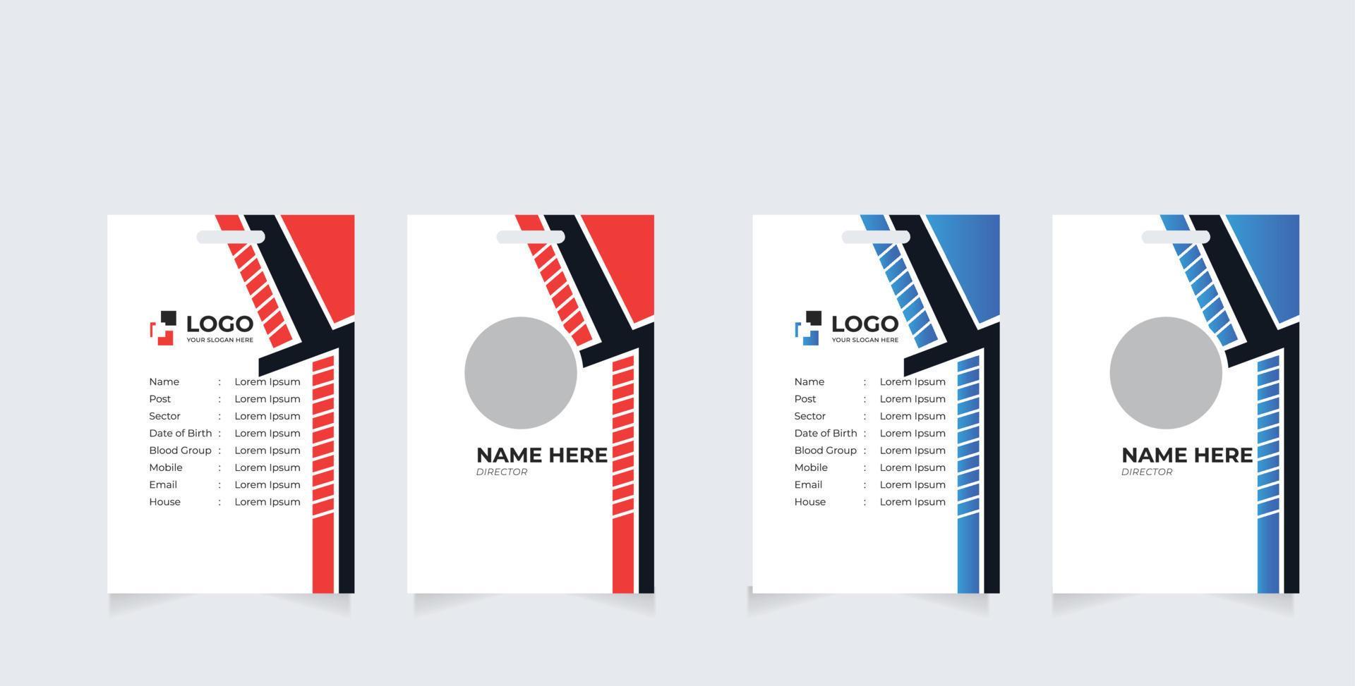 Identification Horizontal and Vertical id cards set with elements fresh color 13435837 Vector