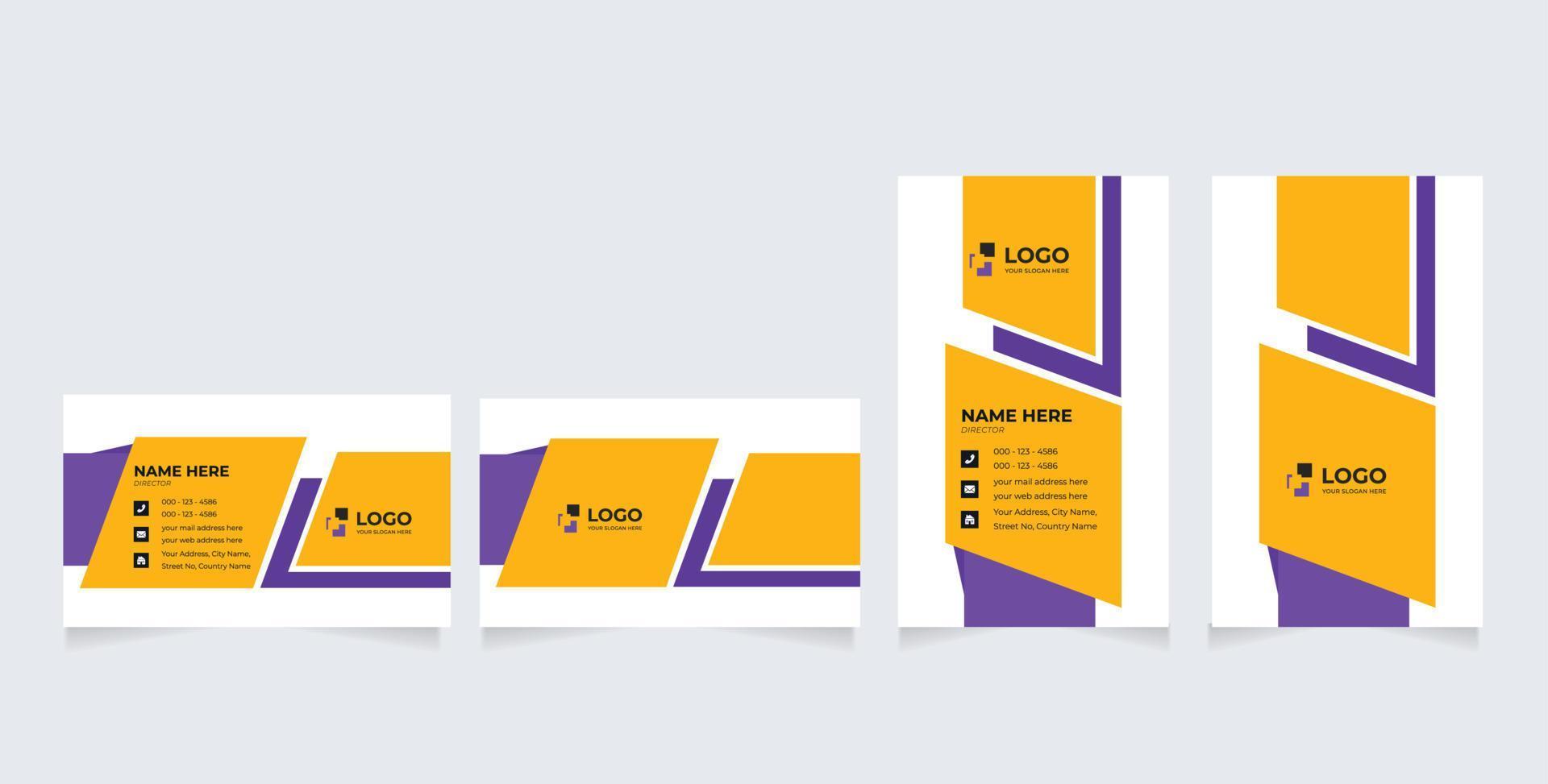 Corporate Business Card Print Template. Personal Visiting Card with Company Logo vector