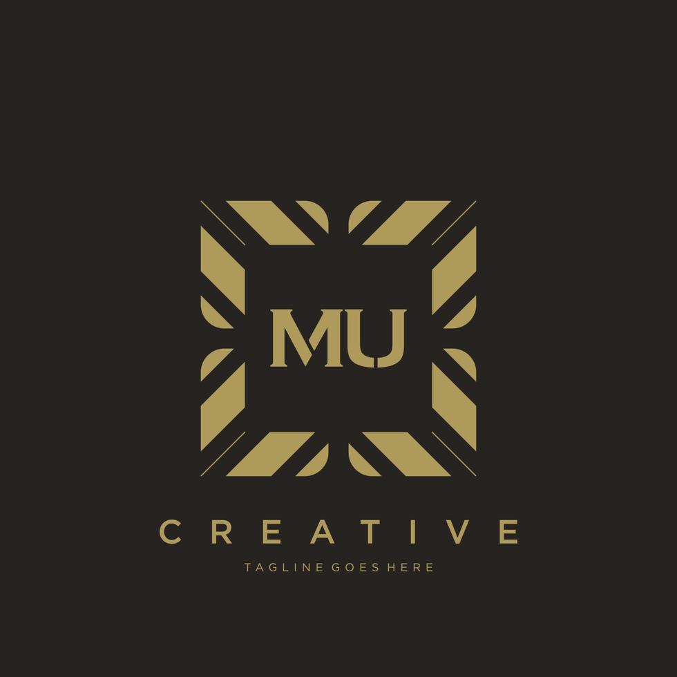 MU initial letter luxury ornament monogram logo template vector