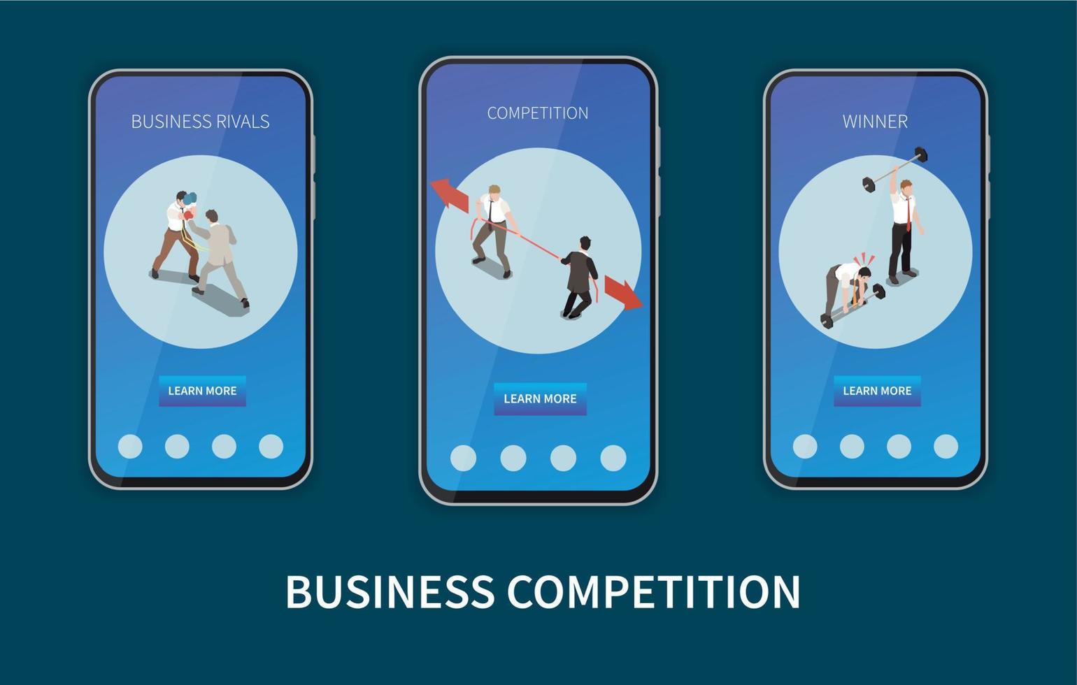 Business Competition Isometric Composition vector