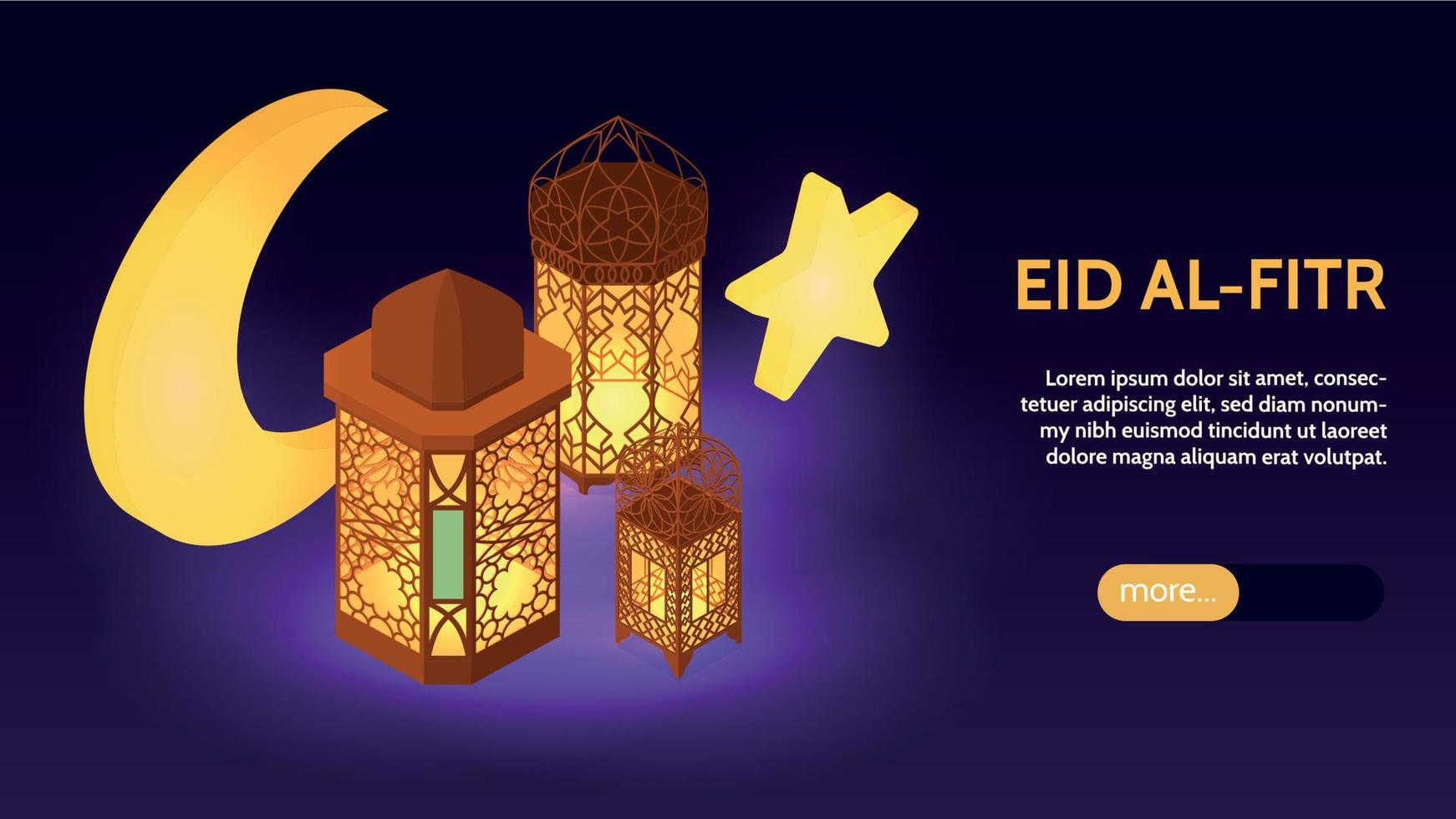 Ramadan Horizontal Banner vector