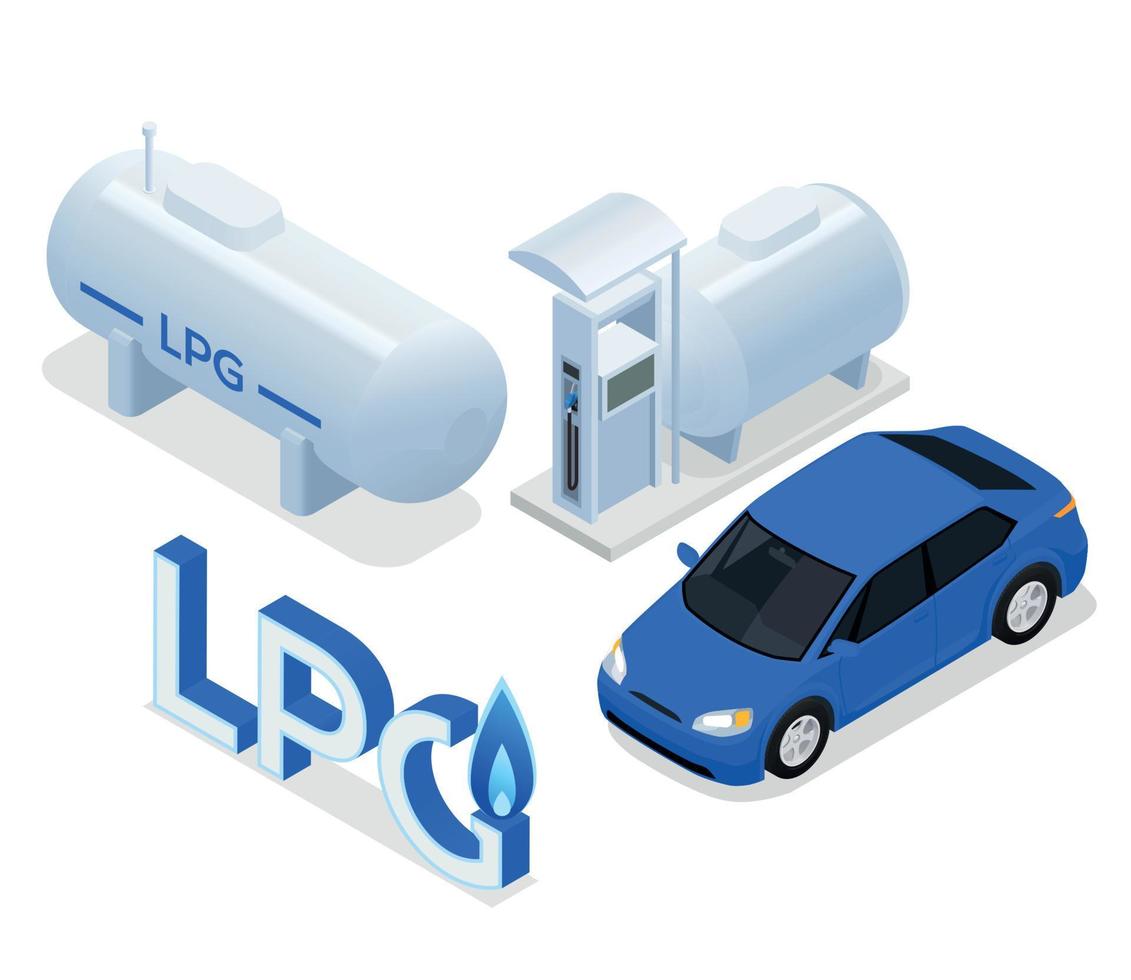 LPG Isometric Design Concept vector