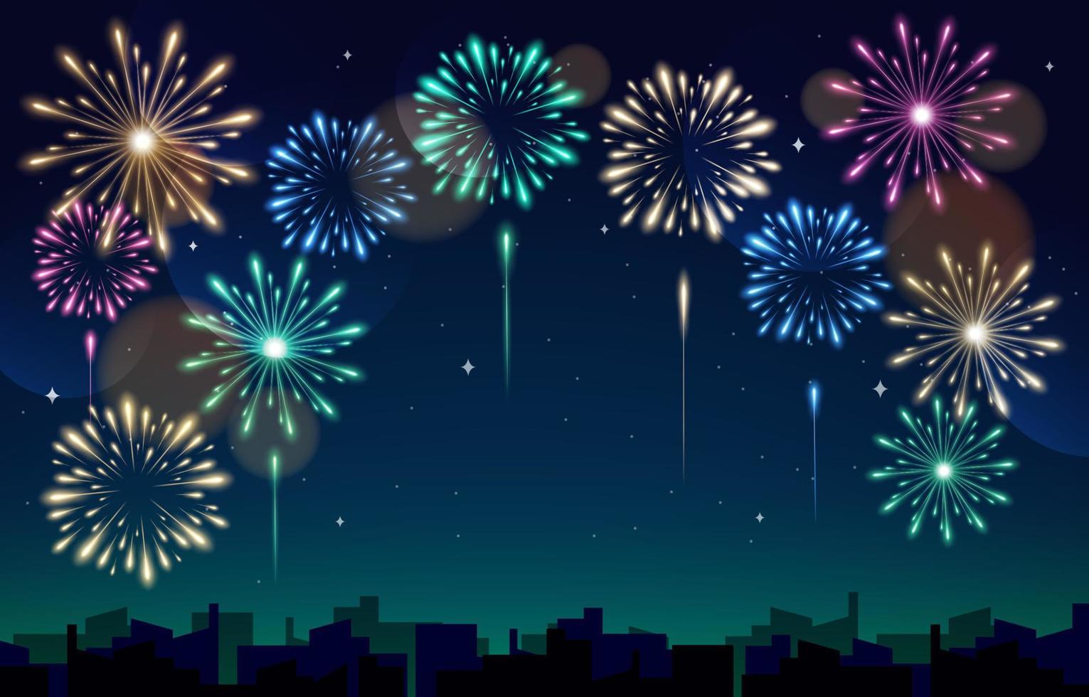 Firework at Night Sky Background vector