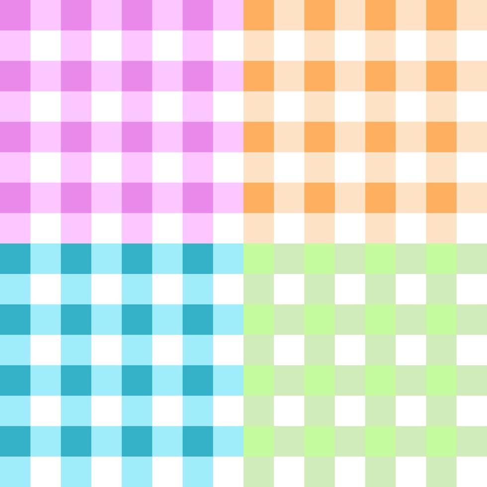 seamless plaid background Plaid fabric 4 colors For shirts, blankets, tablecloths, covers or other fashion items. Daily life and home textile printing vector